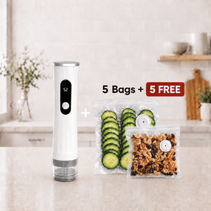 Savoré vacuum sealer with 10 reusable bags